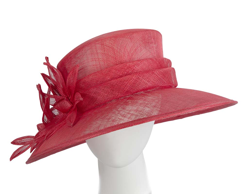 Large red spring racing hat by Max Alexander